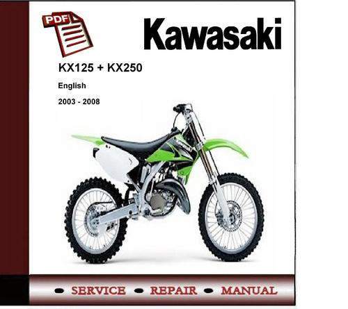 Product picture 2003 - 2008 Kawasaki KX125 + KX250 Service Repair Manual