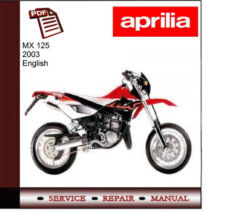 Product picture Aprilia MX 125 M.Y.2003 Workshop Service Manual