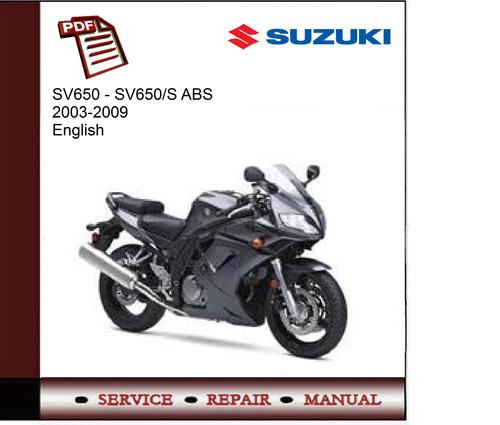 Product picture Suzuki SV650 - SV650/S ABS 2003-2009 Service Manual 