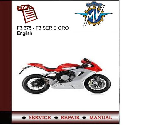 Product picture Agusta F3 675 - F3 SERIE ORO Service Manual