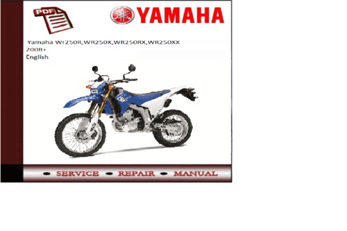 Product picture Yamaha wr250rx/xx wr250r/x 2008 Service Manual 