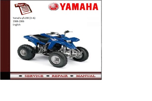 Product picture Yamaha yfs200(U-A)1988-06 workshop Service repair Manual 