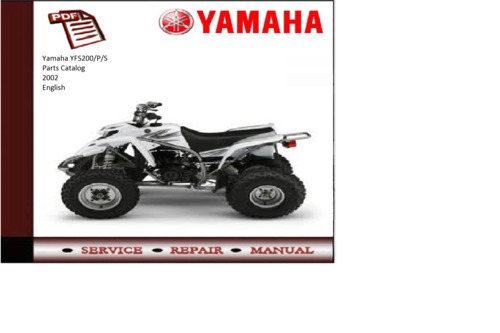 Product picture Yamaha 2002 YFS200/P/S Parts Catalog Manual 
