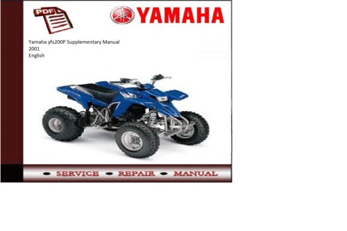 Product picture Yamaha yfs200P Supplementary workshop Service repair Manual