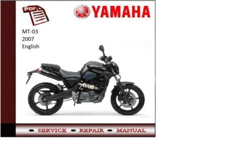 Product picture Yamaha mt03 2007 supplementary service repair manual