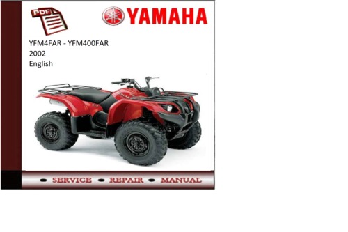 Product picture Yamaha yfm400far 2002 workshop Service repair Manual